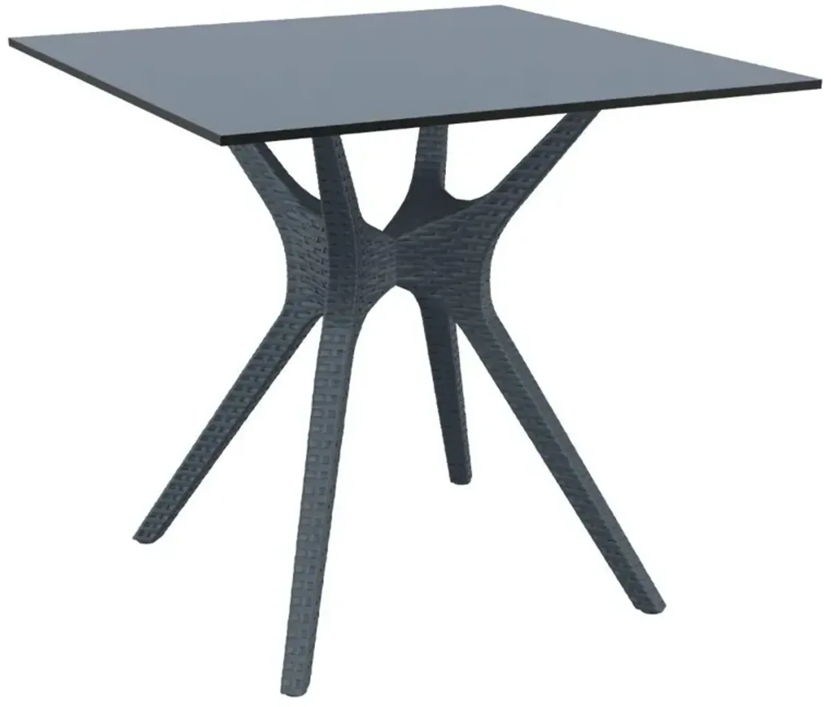 Compamia 31 Inch Ibiza Square Outdoor Dining Table Dark Gray