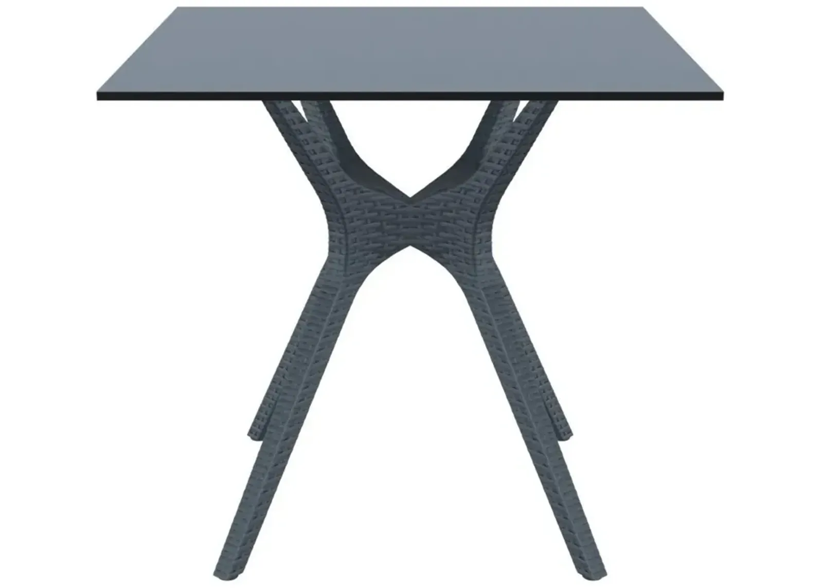 31 Inch Ibiza Square Outdoor Dining Table Dark Gray