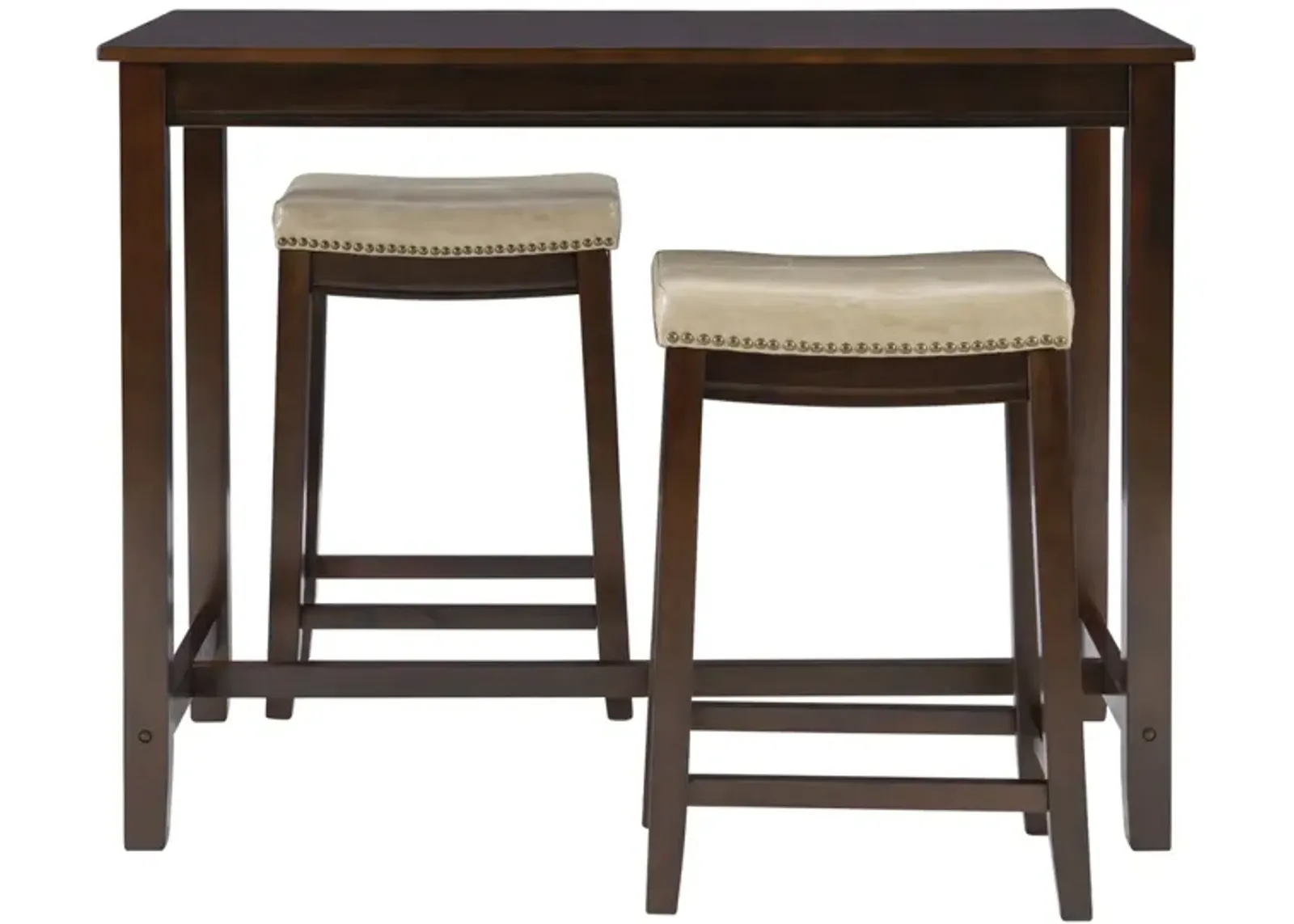 Linon Claridge 3-Piece Counter Set Brown Beige