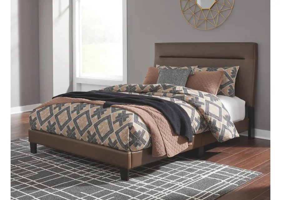 ADELLONI QUEEN UPHOLSTERED BED BROWN SIGNATURE DESIGN