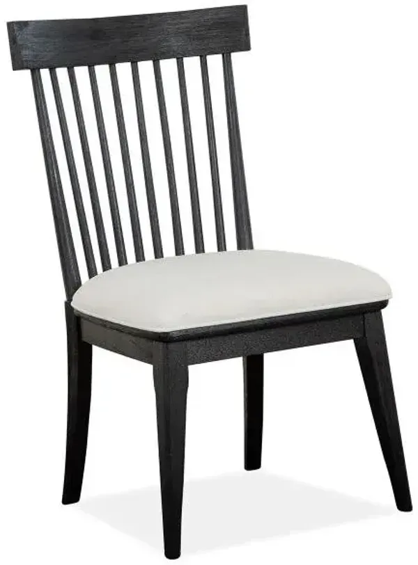 Magnussen Wood Dining Side Chair with Upholstered.Seat & Wood Windsor Back Harper Springs