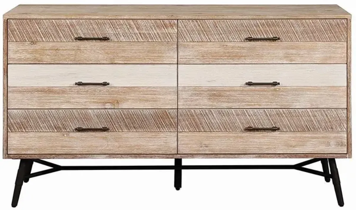 Coaster Marlow 6-Drawer Dresser Rough Sawn Multi