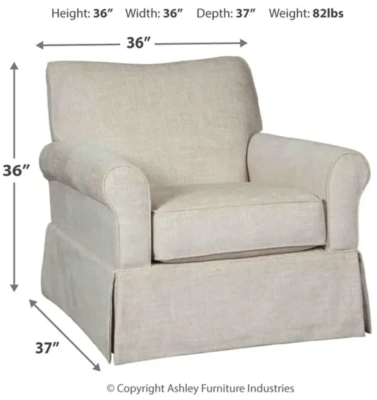 Ashley Searcy Quartz Swivel Glider Accent Chair