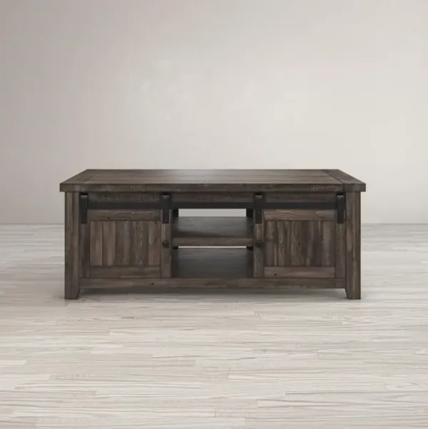 Jofran Madison County Barn Door Cocktail Table Barnwood