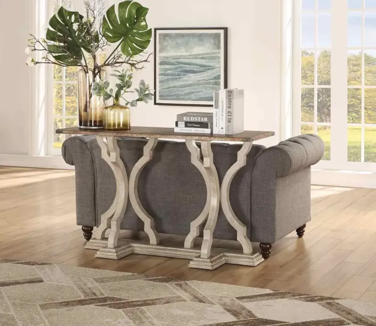 Flexsteel Estate Antiqued Sofa Table