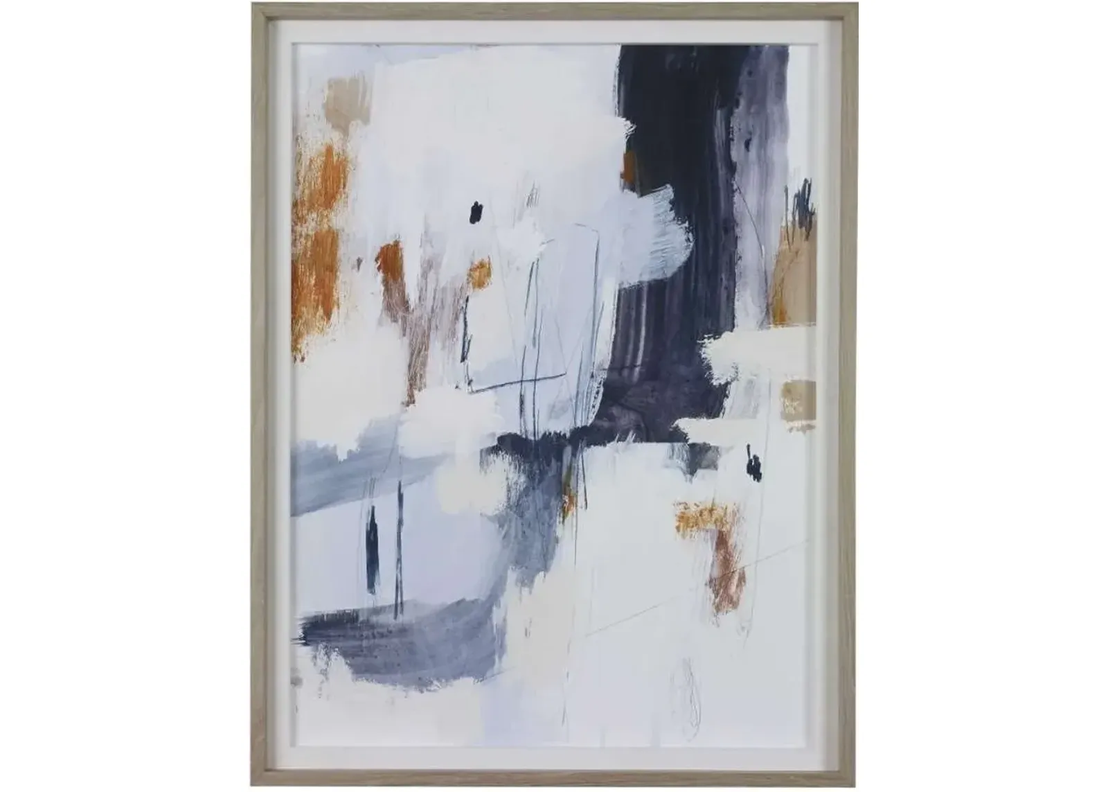 Uttermost Variant Light Blue/Navy/Orange/White Abstract Framed Print