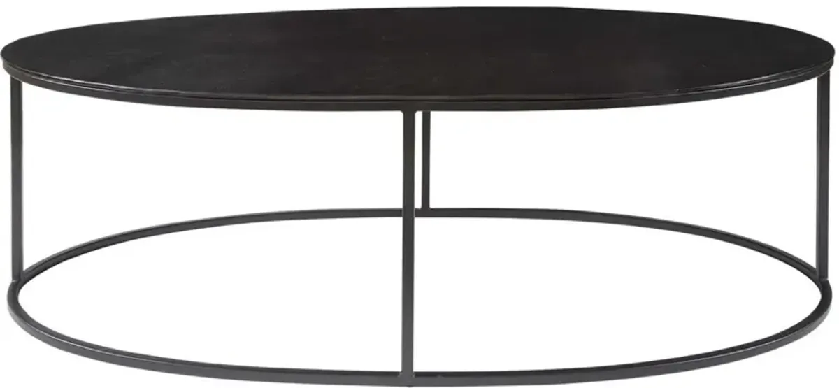 Uttermost Coreene Antique Black Oval Coffee Table