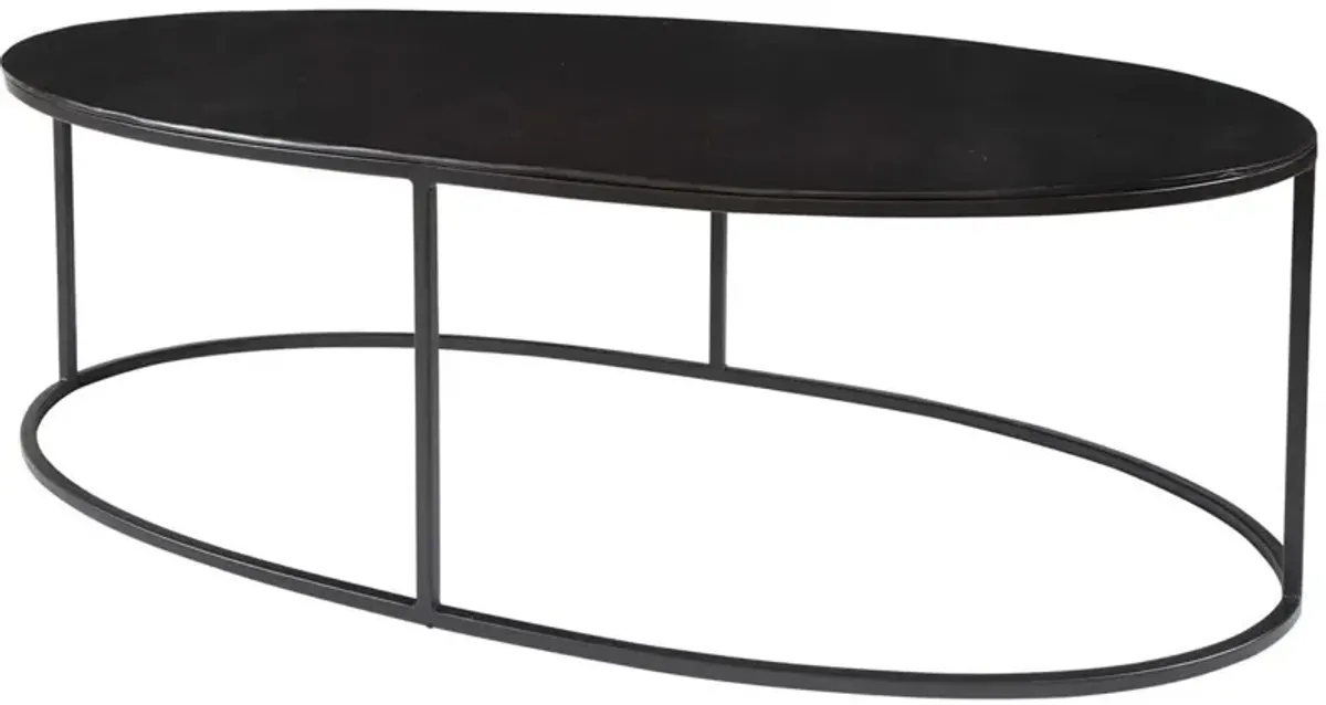 Uttermost Coreene Antique Black Oval Coffee Table