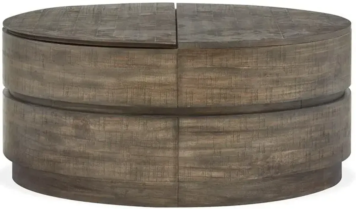 Magnussen Wood Round Lift-Top Cocktail Table with Casters Baisden