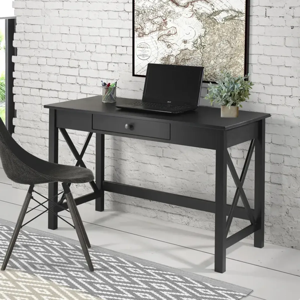 Linon Davis Laptop Desk Black