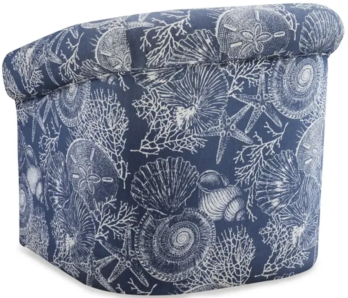 Powell Bonnie Swivel Club Barrel Chair Coastal