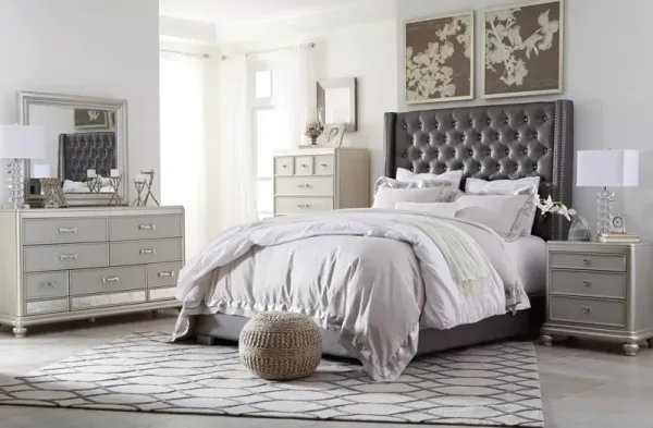CORALAYNE QUEEN UPHOLSTERED BED GRAY SIGNATURE DESIGN