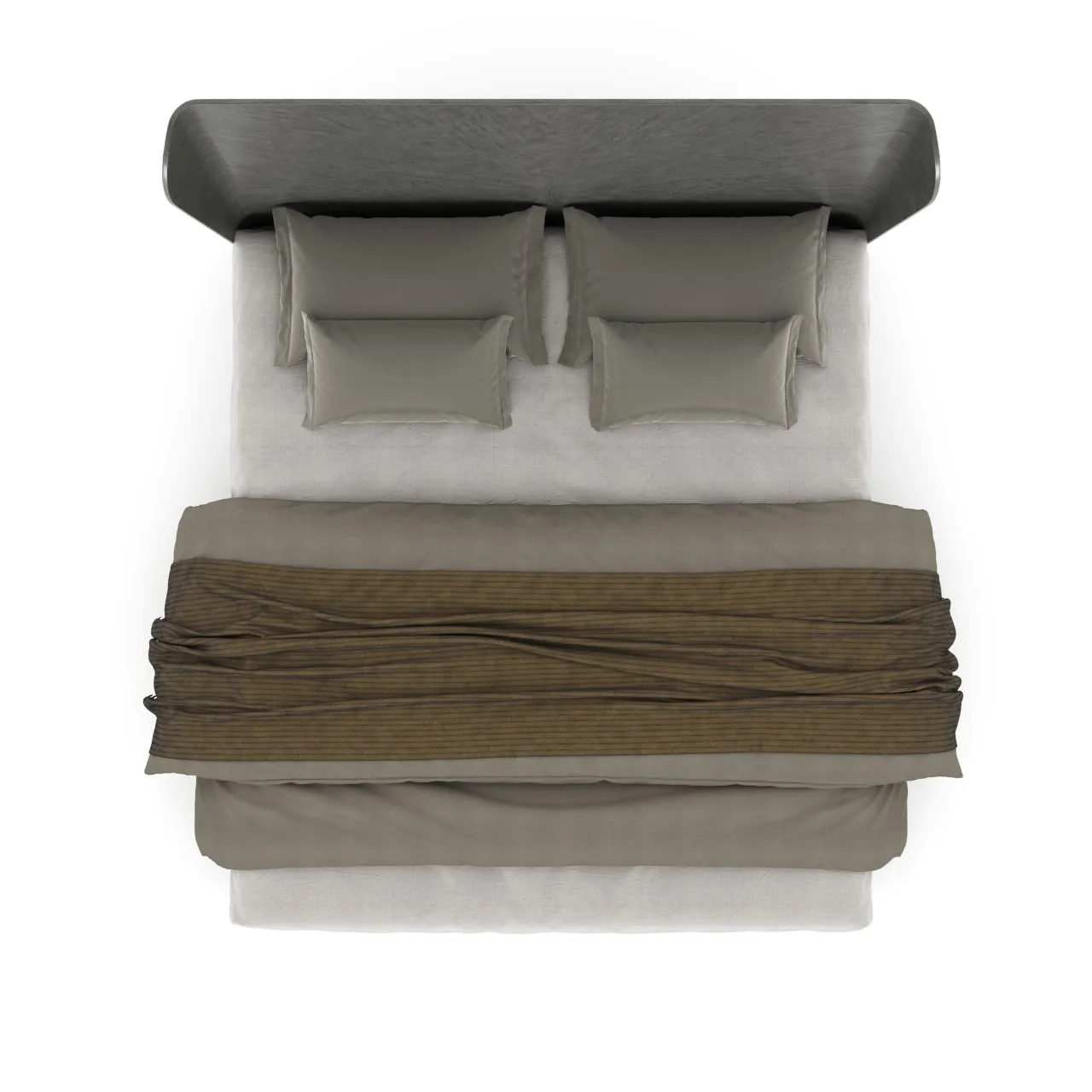 CONTINENTAL KING BED IN ARGENTO (MEDIUM GREY WOOD FINISH)