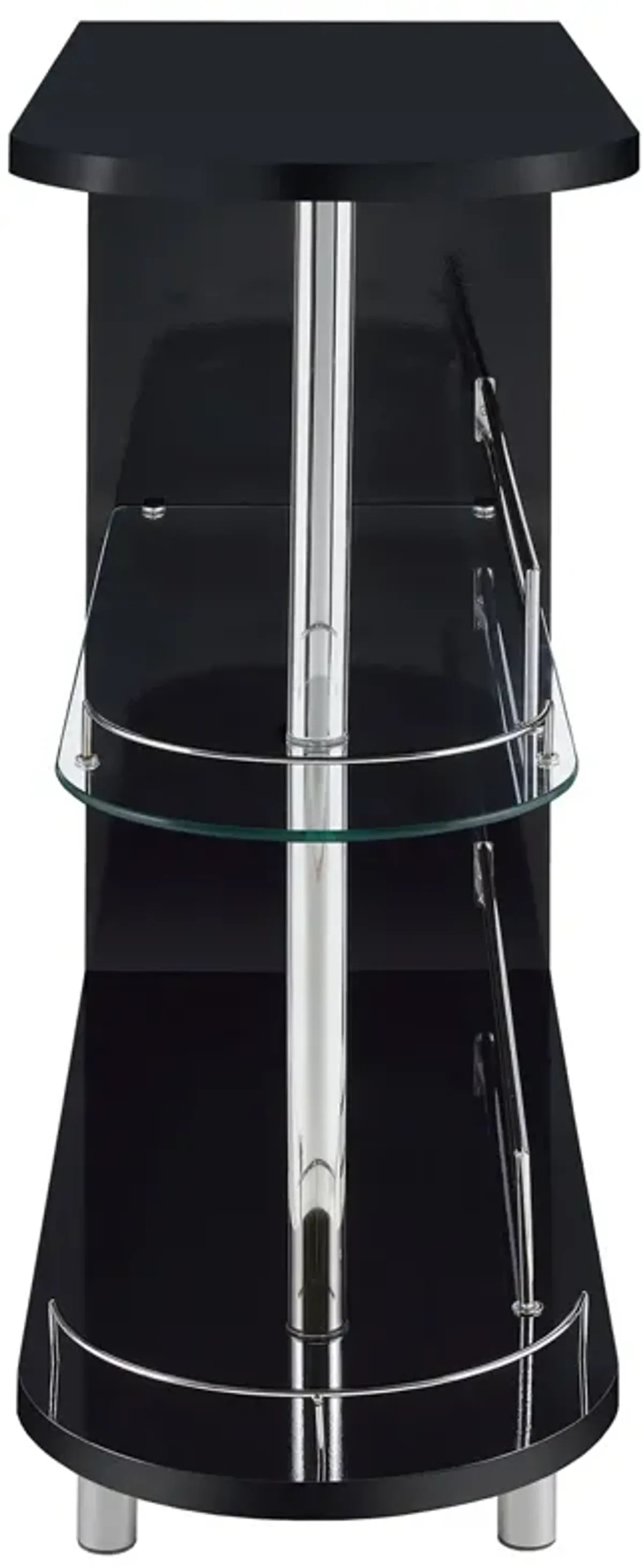 Coaster Adolfo Rectangular 2-Tier Home Bar Table Black High Gloss