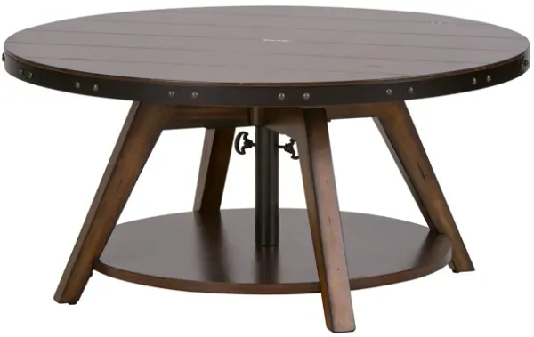 Liberty Furniture Russet Brown Motion Cocktail Table Aspen Skies