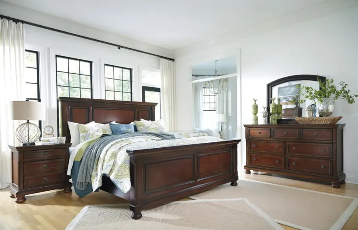 Ashley Porter King Panel Bed Rustic Brown Millennium