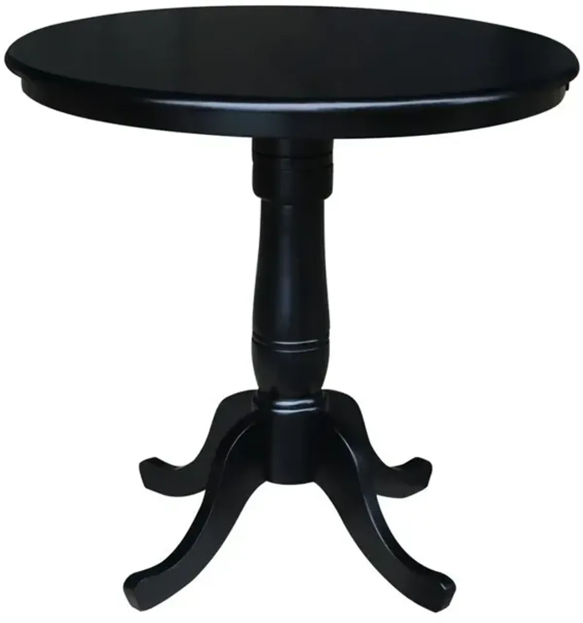 John Thomas Dining Essentials 36 Inch Round Table Top with 36 Inch Traditional Pedestal Base with Extension in Black