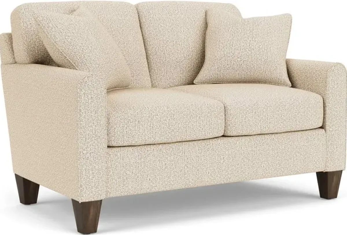 Flexsteel South Haven White Contemporary Moondust Loveseat