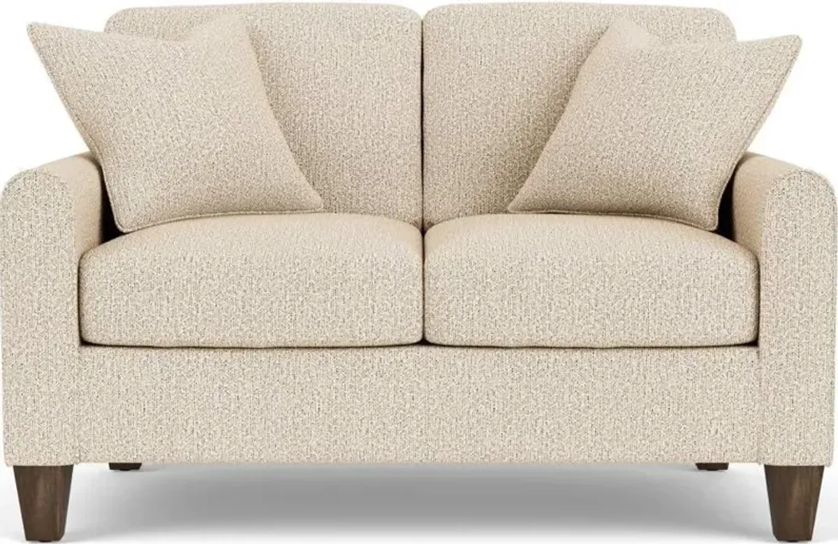 Flexsteel South Haven White Contemporary Moondust Loveseat