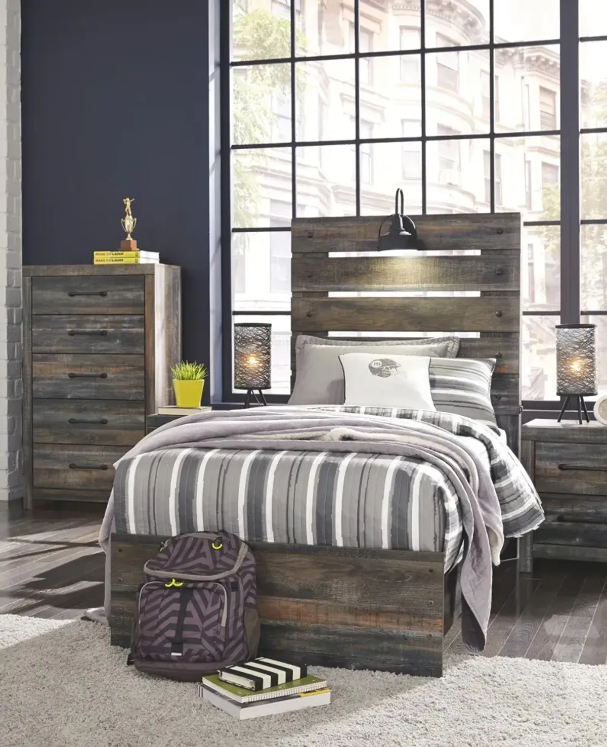 Ashley Drystan Brown Twin Panel Bed