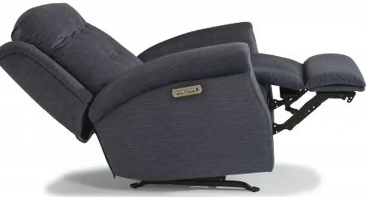 Flexsteel Minnie Navy Power Rocking Recliner with Power Headrest