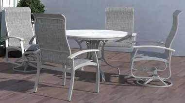 BELLE ISLE HIGH BACK PADDED SLING OUTDOOR DINING CHAIR
