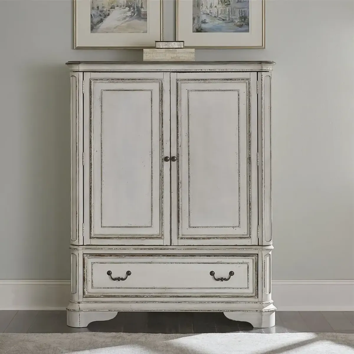 Liberty Furniture Magnolia Manor Antique White 1-Drawer with 2-Door Chest