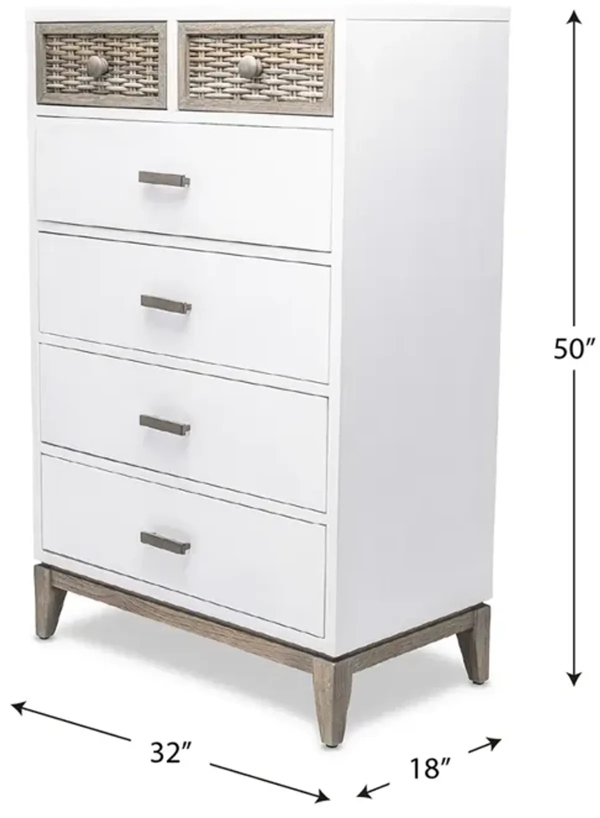 Seawinds Kauai Split Vertical White Crackle Finish Chest