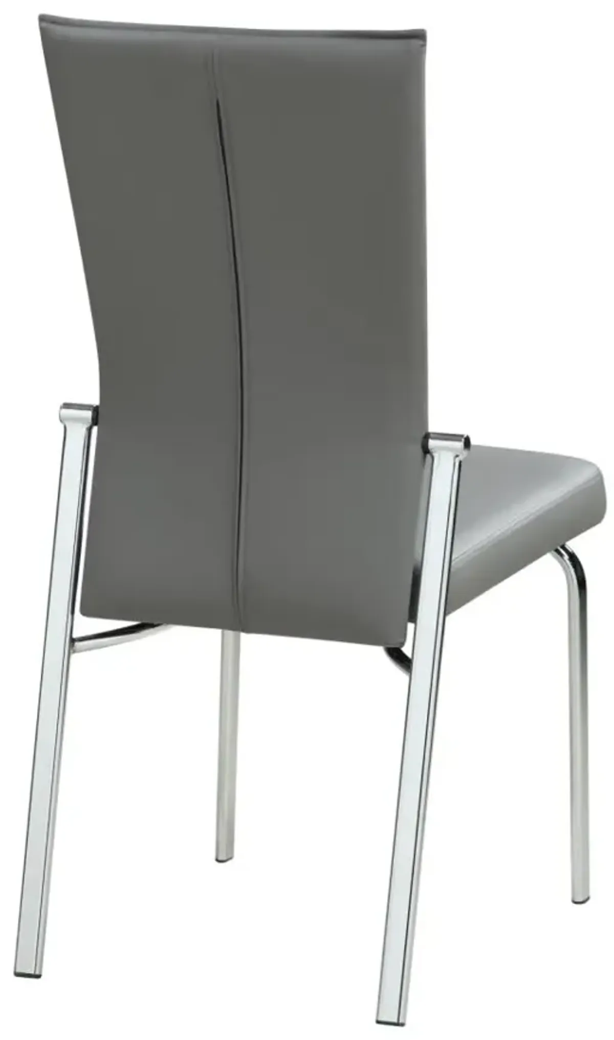 Chintaly Molly Grey Contemporary Motion-Back Side Chair with Chrome Frame