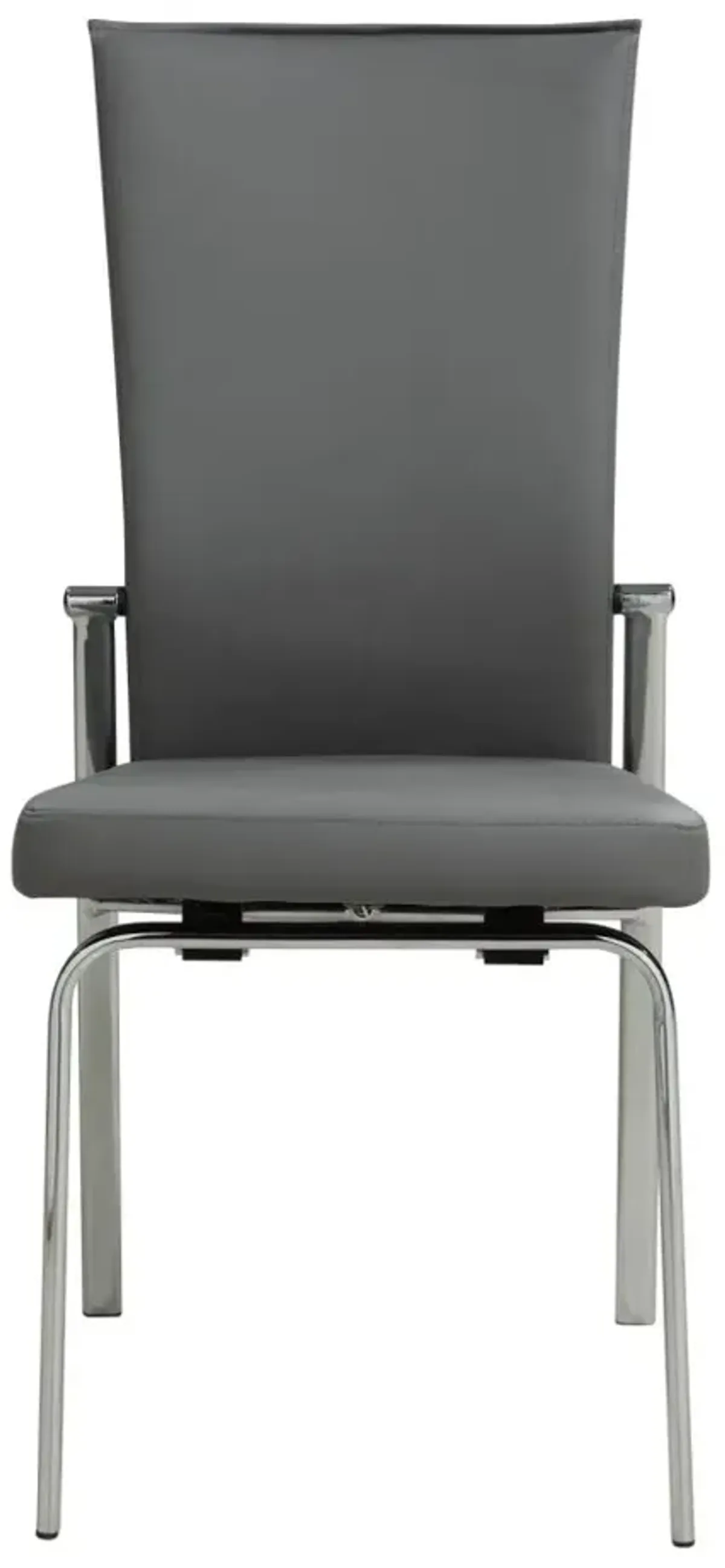 Chintaly Molly Grey Contemporary Motion-Back Side Chair with Chrome Frame