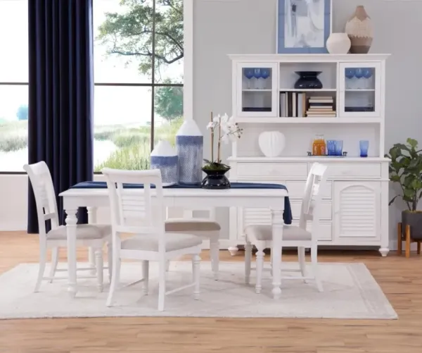 American Woodcrafters Cottage Traditions White Finish 5-Piece Leg Table Dining Set