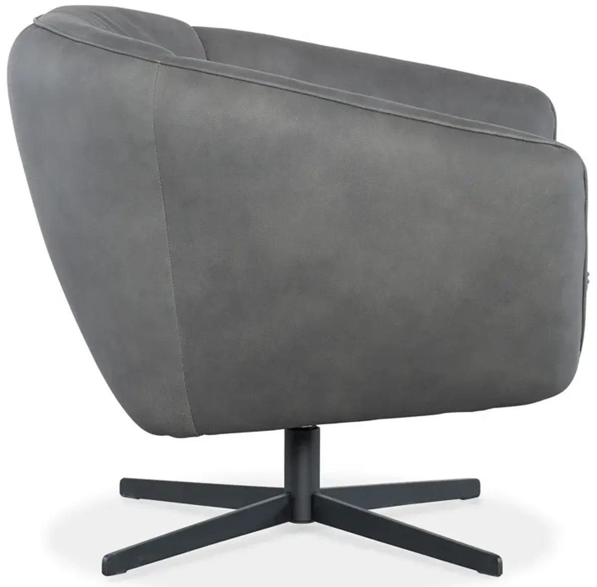 Hooker Furniture Mina Buckskin Dark Grey Swivel Leather Chair