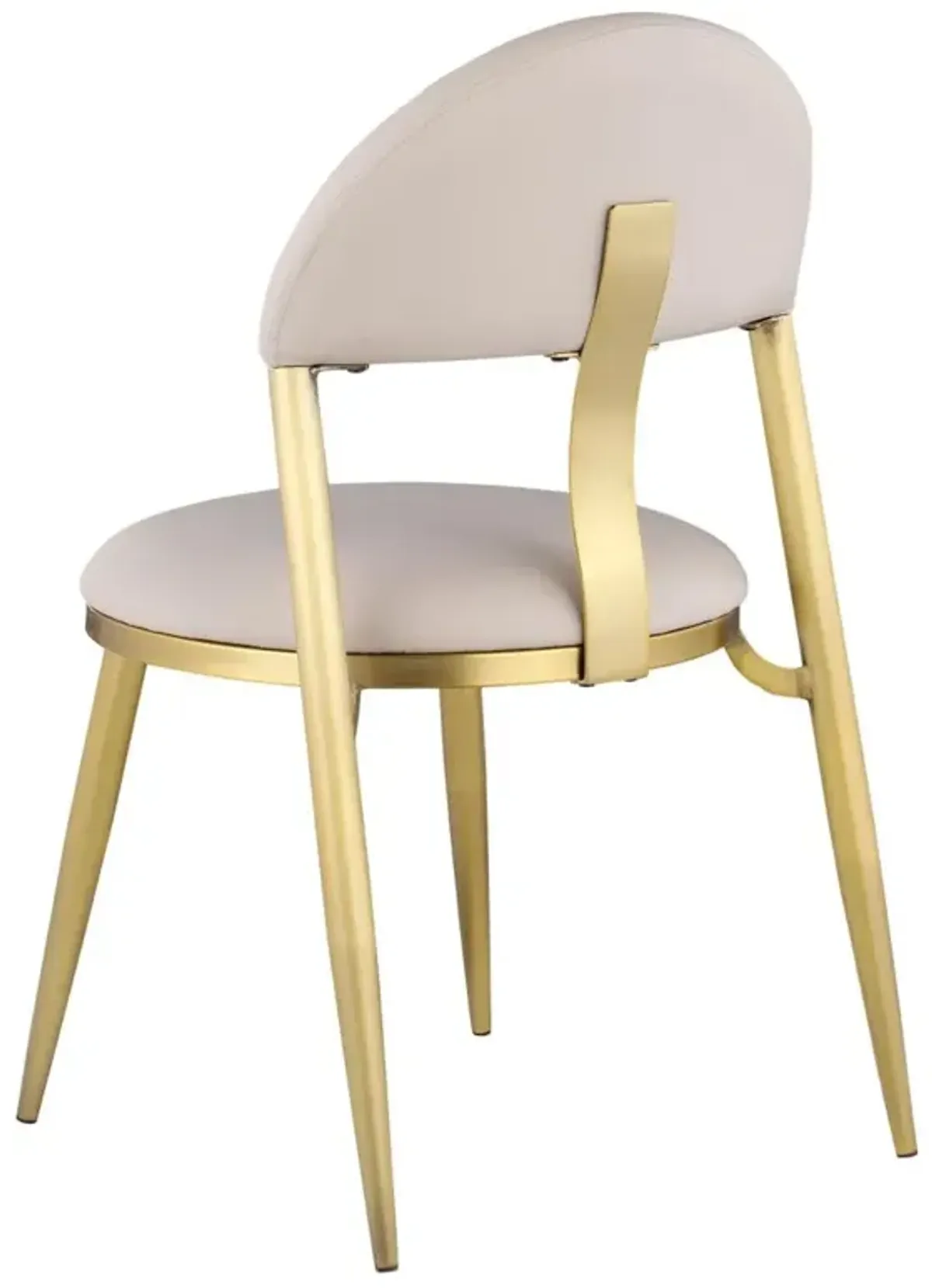 Chintaly Karla Taupe Side Chair with Golden Frame