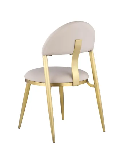 KARLA TAUPE SIDE CHAIR WITH GOLDEN FRAME