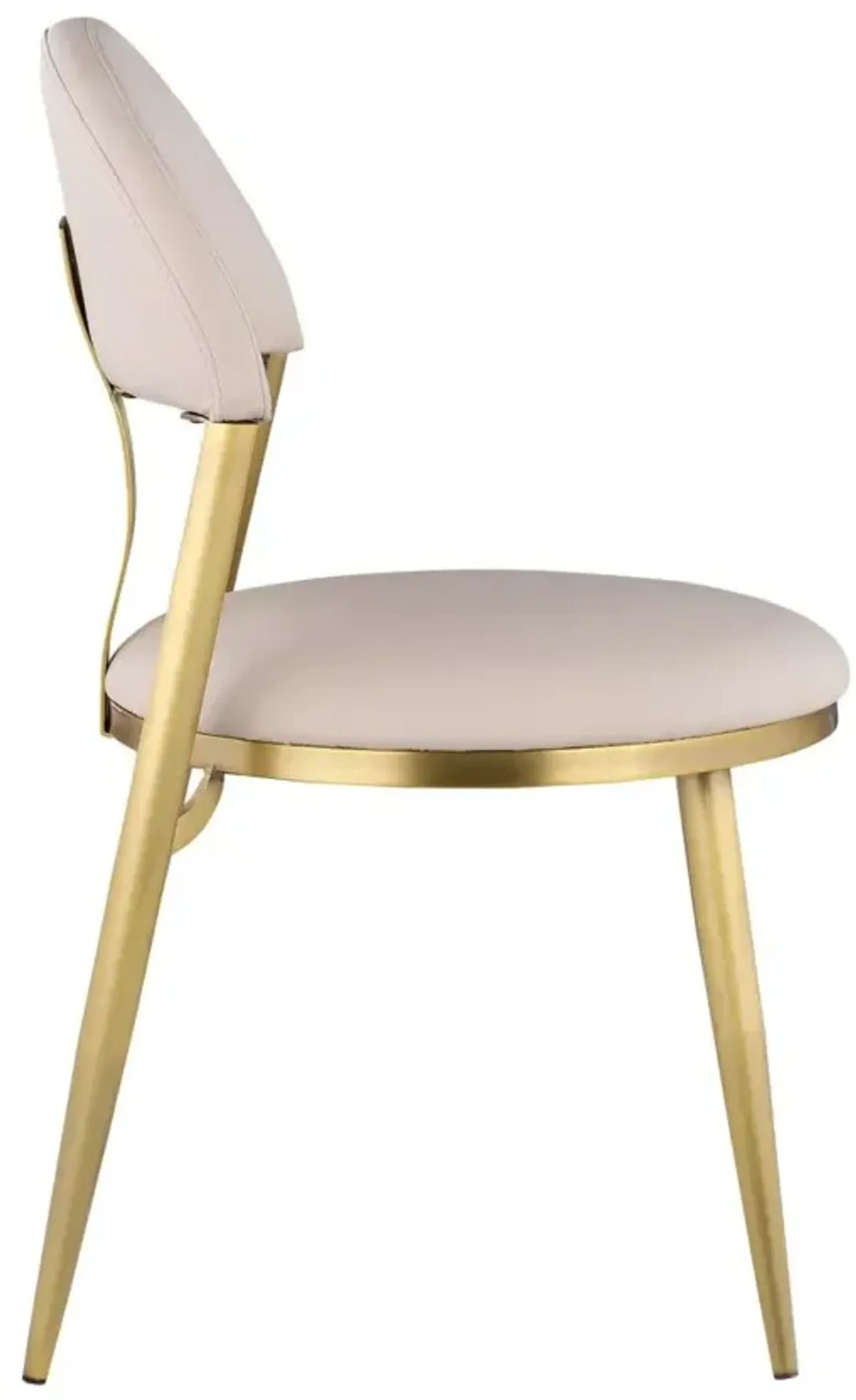 KARLA TAUPE SIDE CHAIR WITH GOLDEN FRAME