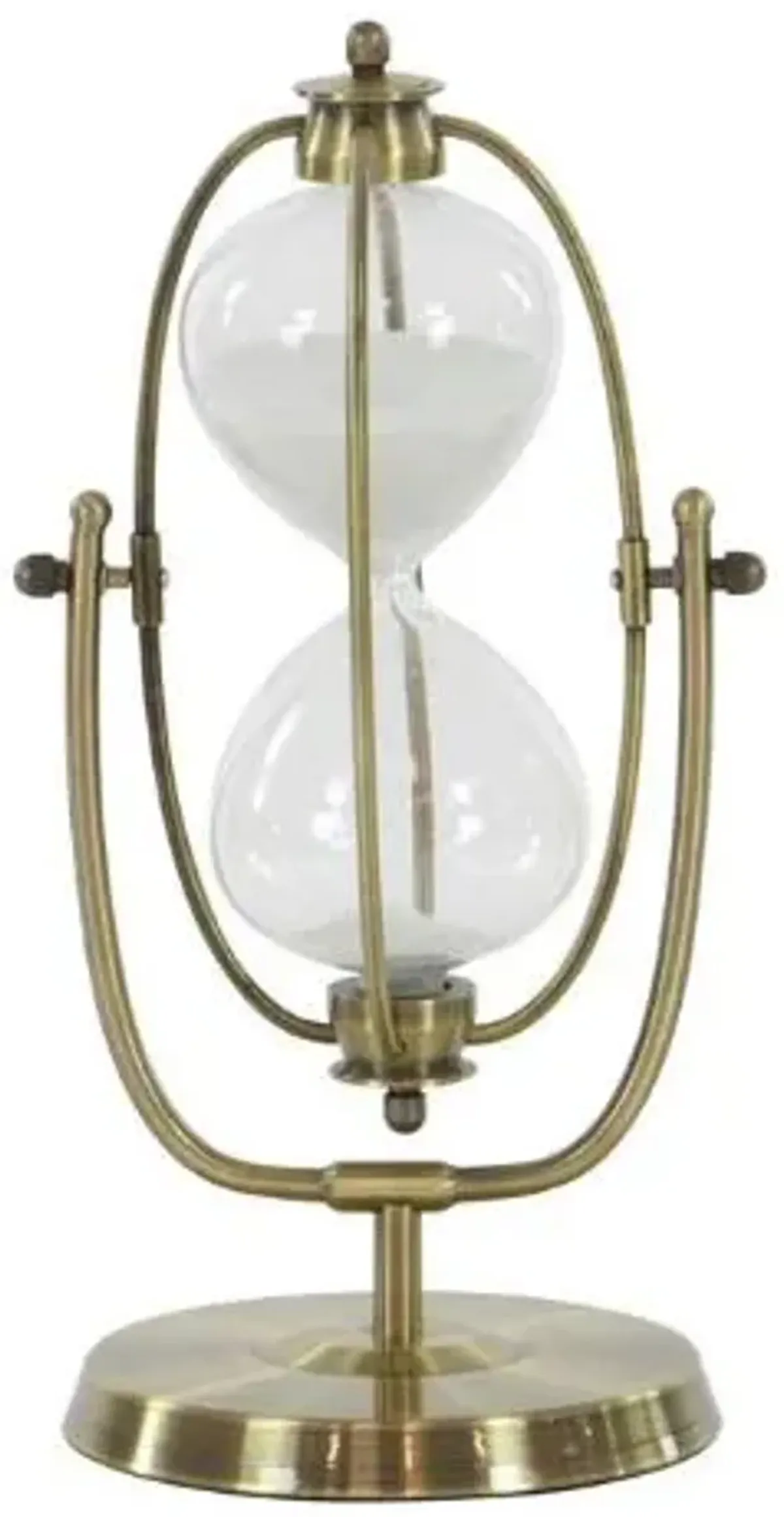 UMA Home Decor Brass Glass Timer 13"X6"X6"