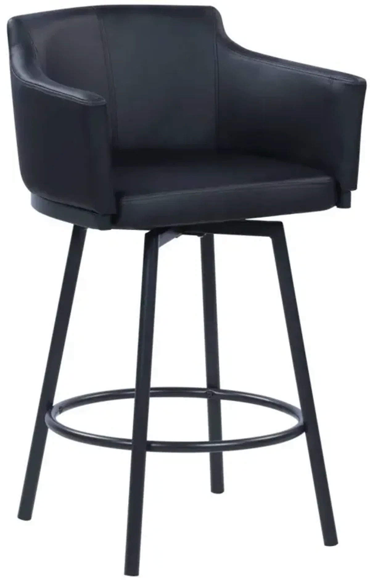 Chintaly Demi Black Modern Club Counter Stool with Memory Swivel