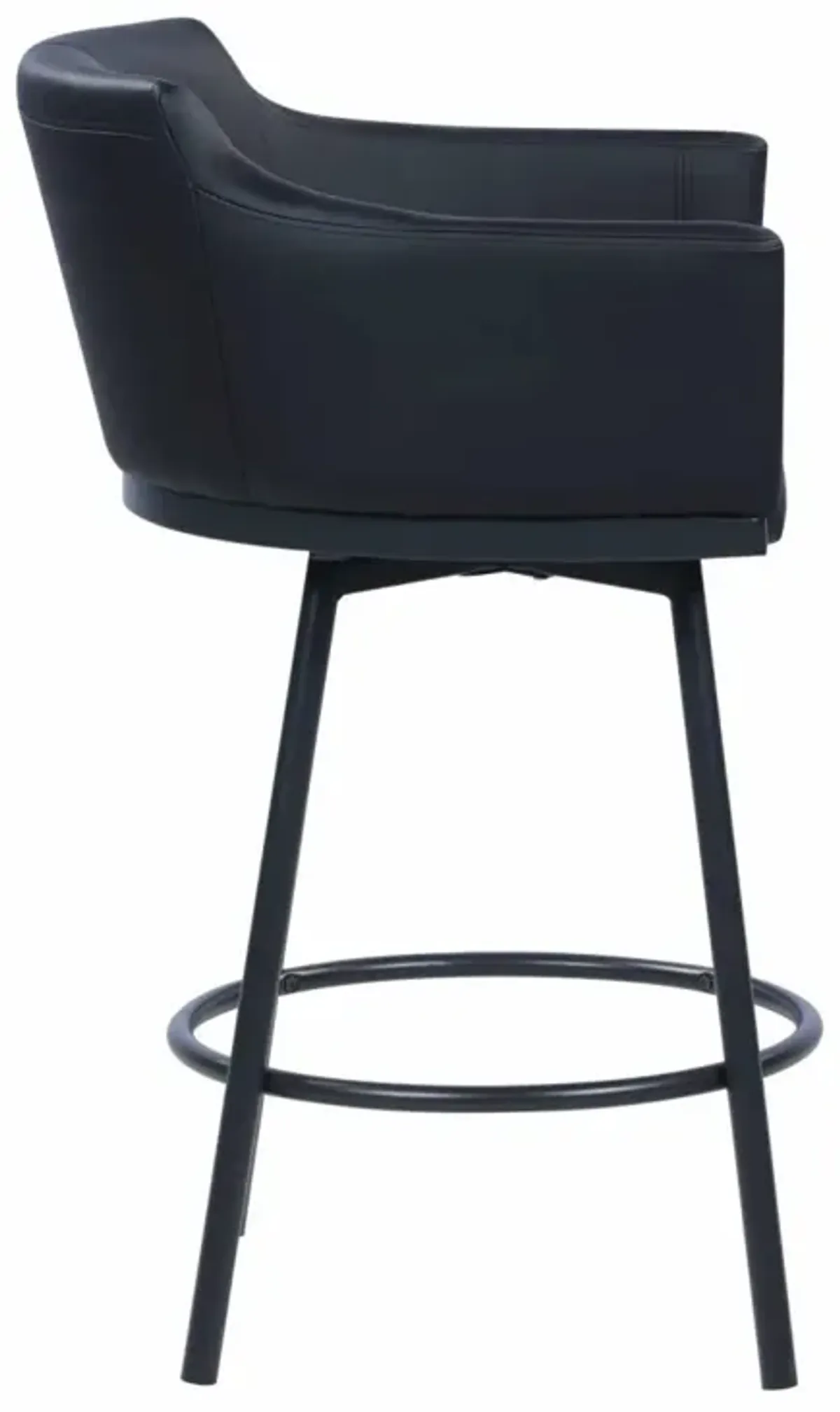 Chintaly Demi Black Modern Club Counter Stool with Memory Swivel