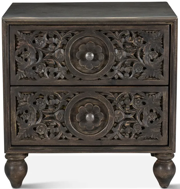 TAJ VINTAGE BROWN MANGO WOOD NIGHT CHEST