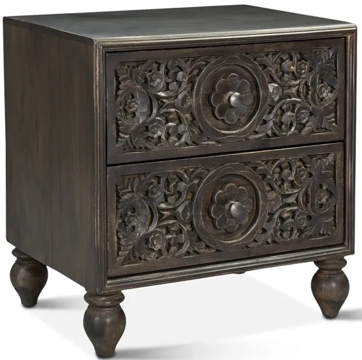 Home Trends Design Taj Vintage Brown Mango Wood Night Chest