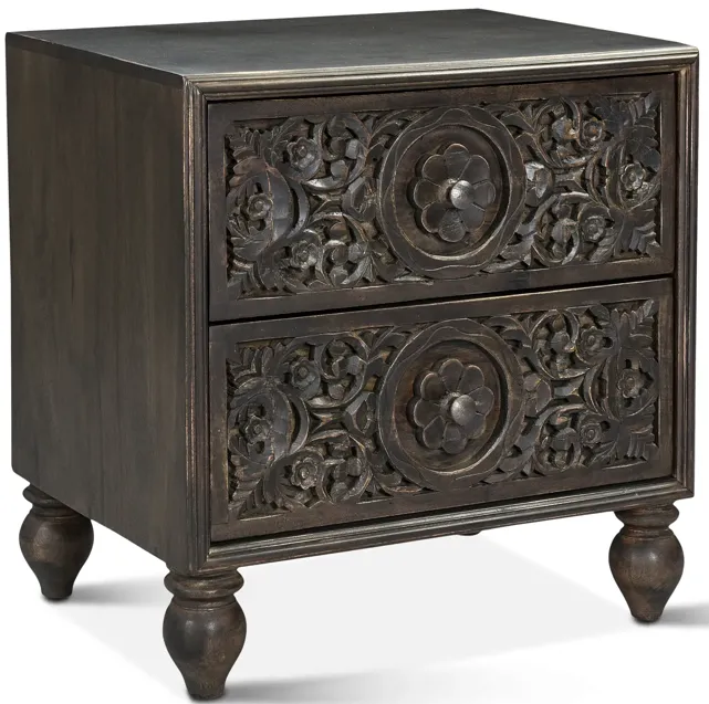 TAJ VINTAGE BROWN MANGO WOOD NIGHT CHEST