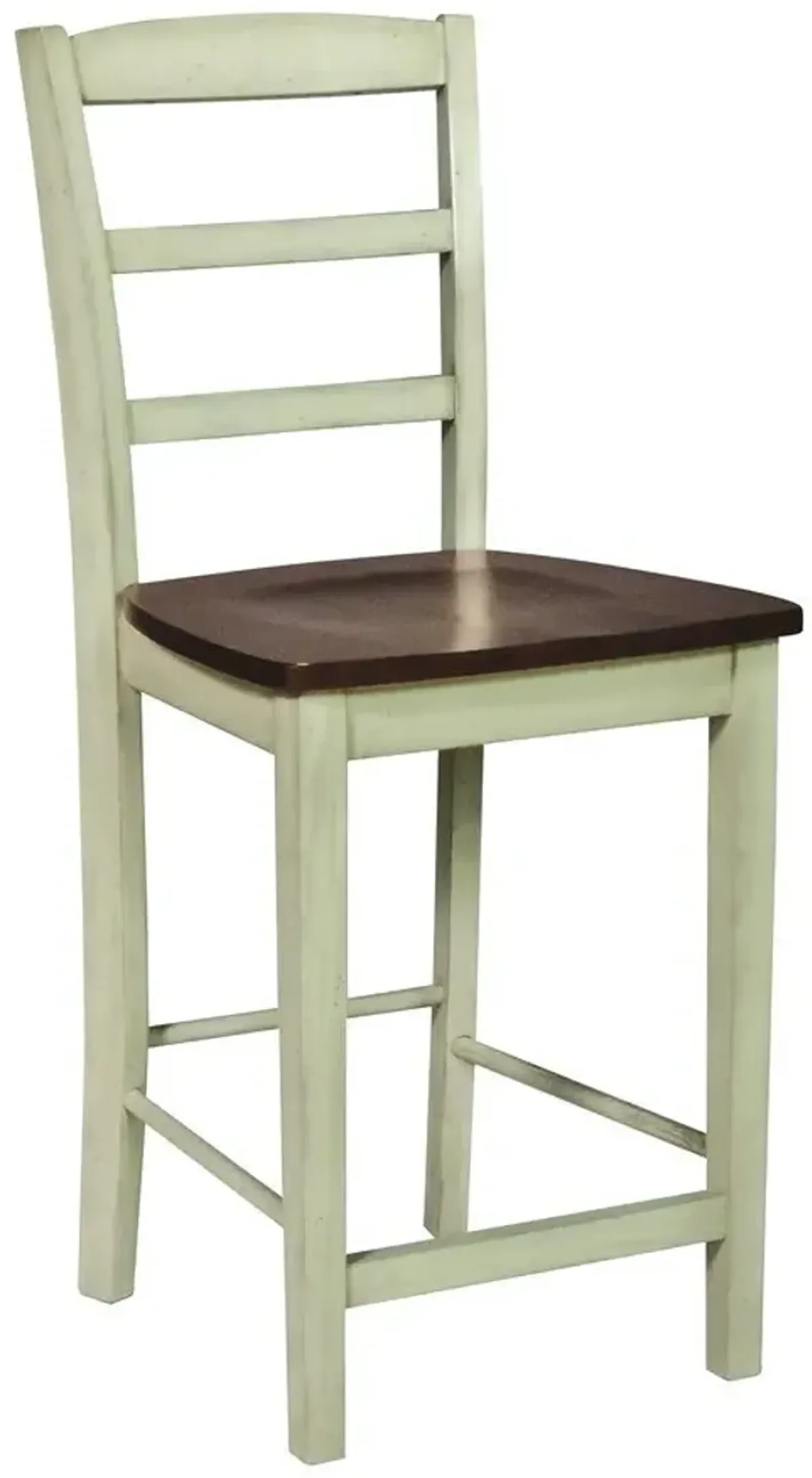 John Thomas Dining Essentials Madrid Wood Stool in Almond & Espresso