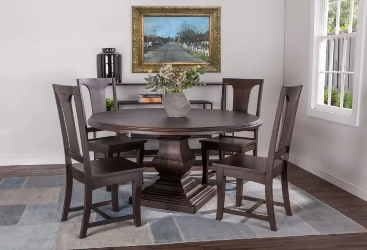 Home Trends Design Nimes 72 Inch Round Dining Table Vintage Brown