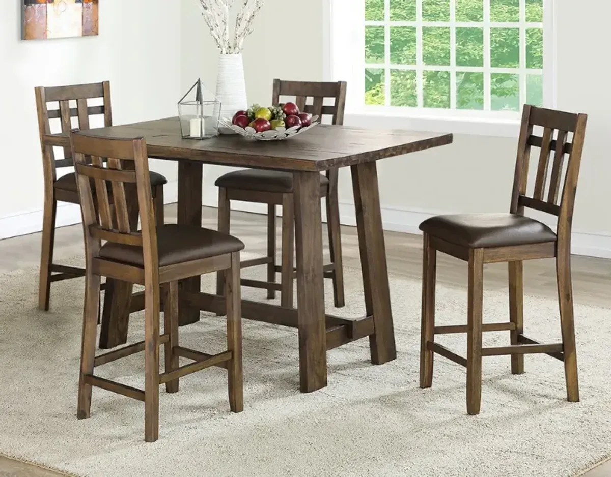 Steve Silver Saranac 5-Piece Mocha Counter Dining Set