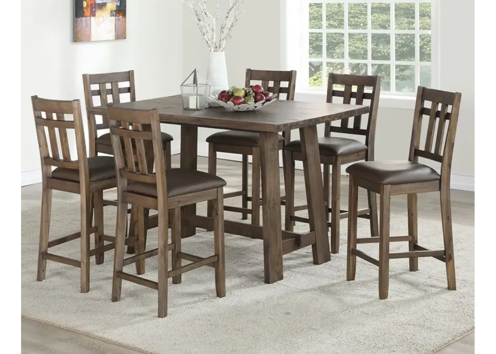 SARANAC 5-PIECE MOCHA COUNTER DINING SET