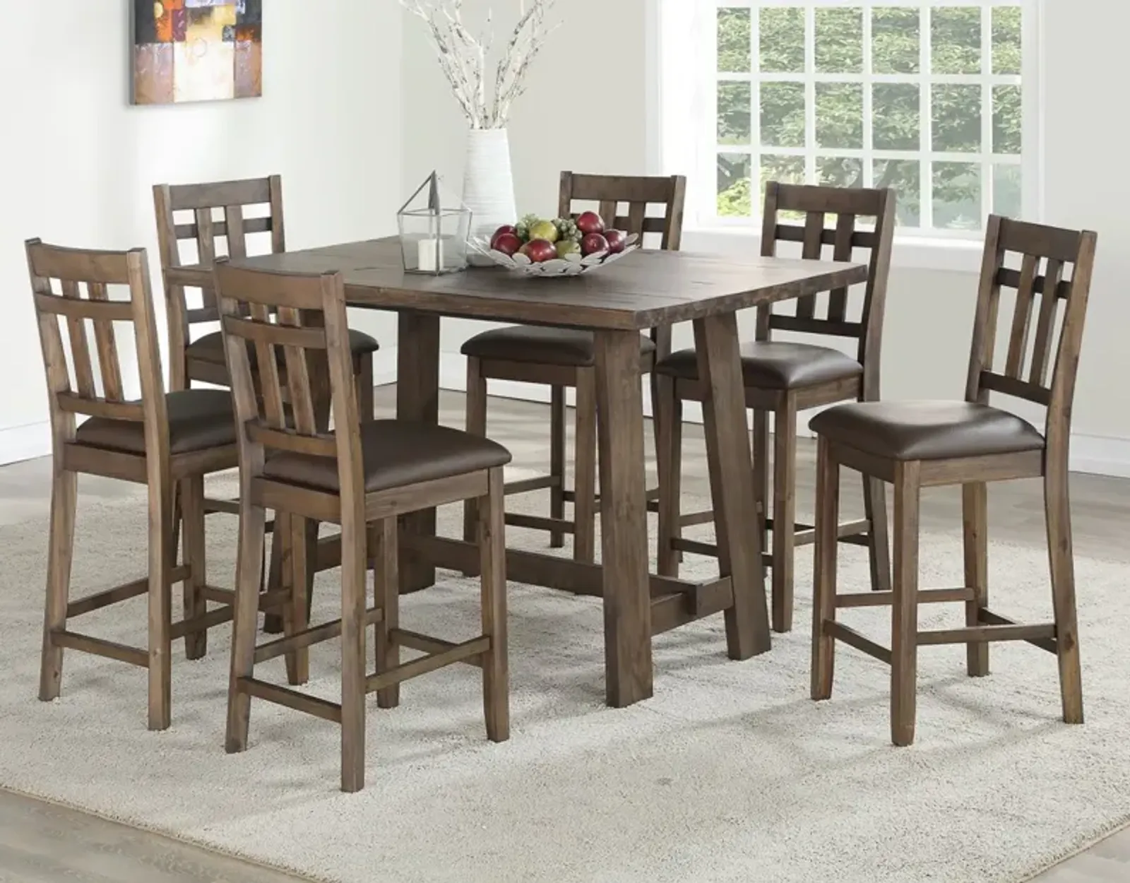 Steve Silver Saranac 5-Piece Mocha Counter Dining Set