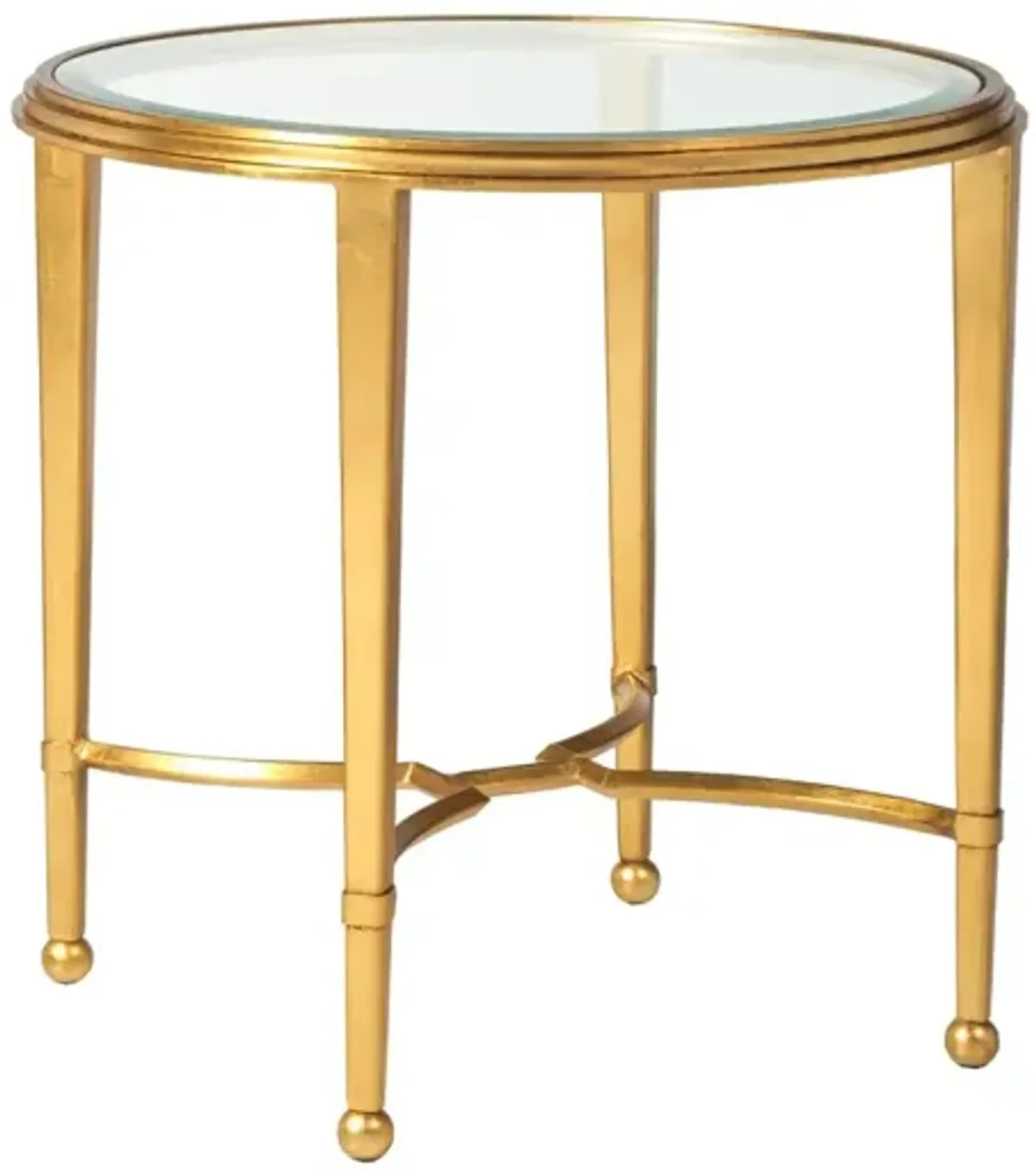 Artistica Home by Lexington Metal Designs Sangiovese 26 Inch Round Metal End Table Gold Leaf