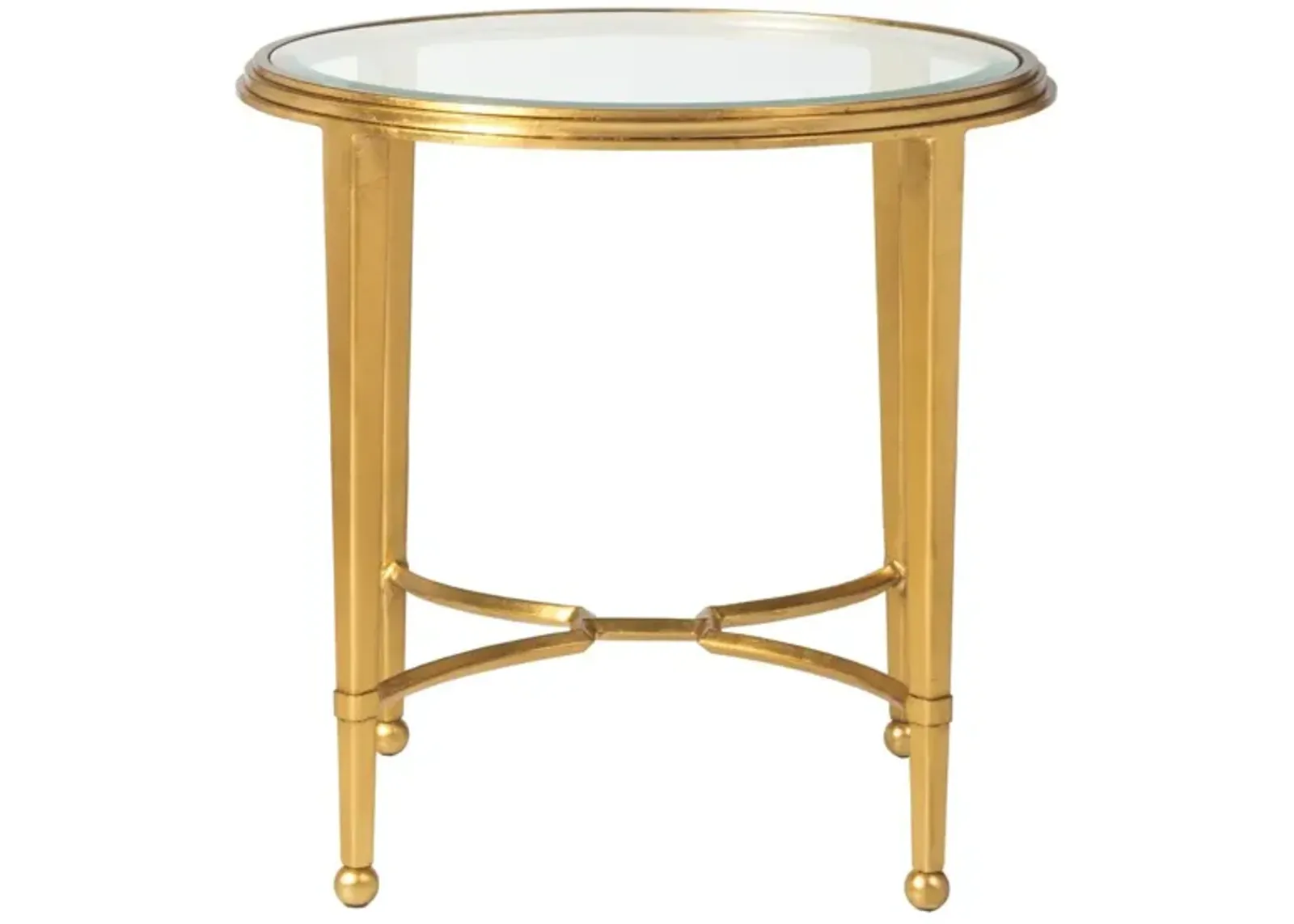 Artistica Home by Lexington Metal Designs Sangiovese 26 Inch Round Metal End Table Gold Leaf