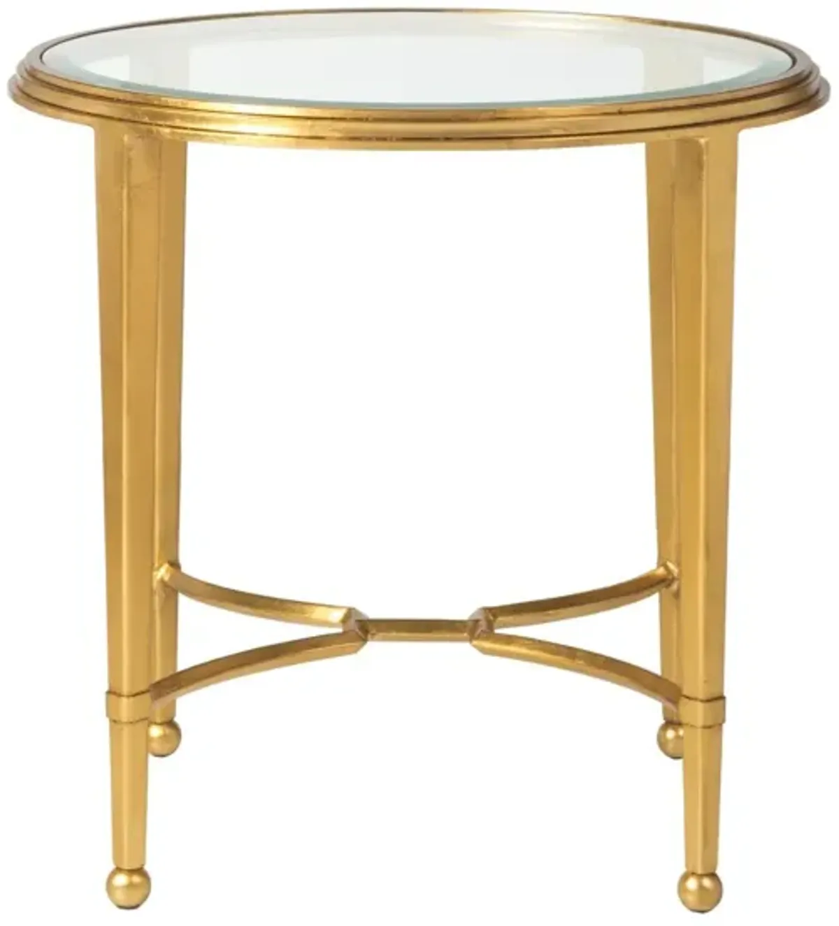 Artistica Home by Lexington Metal Designs Sangiovese 26 Inch Round Metal End Table Gold Leaf