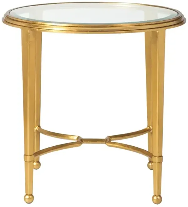 Artistica Home by Lexington Metal Designs Sangiovese 26 Inch Round Metal End Table Gold Leaf